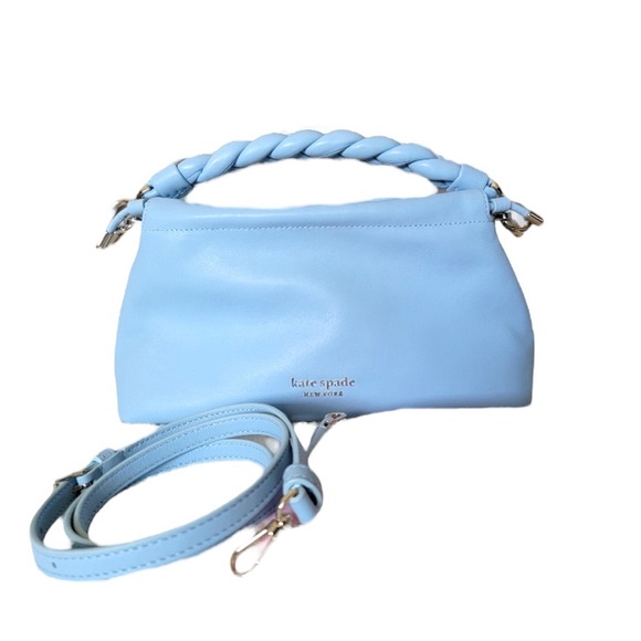 Kate Spade Retail $348 Blue Meringue Braided Strap Crossbody Leather Purse NWOT - Picture 2 of 10
